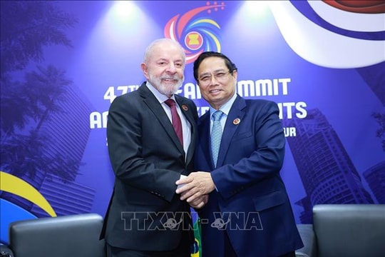 ASEAN 47: Thủ tướng Phạm Minh Chính gặp Tổng thống Brazil Lula da Silva