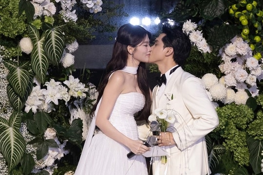 Chồng doanh nhân bật khóc trong lễ cưới với Á hậu Quỳnh Châu