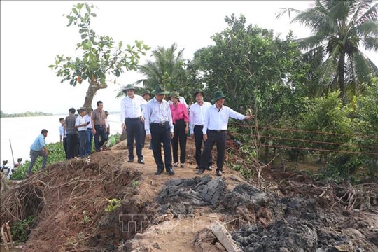 Vĩnh Long khẩn trương xử lý sạt lở, lên phương án di dời dân ở cồn Thanh Long