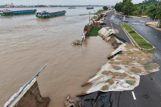 Đường ở miền Tây bị sông Tiền 'nuốt chửng'