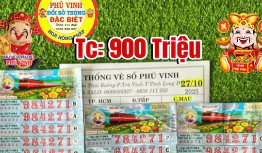 Xổ số miền Nam: 3 người ở Vĩnh Long trúng 30 tờ vé số Cà Mau