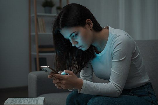 Tư thế dùng điện thoại gây căng thẳng, mệt mỏi