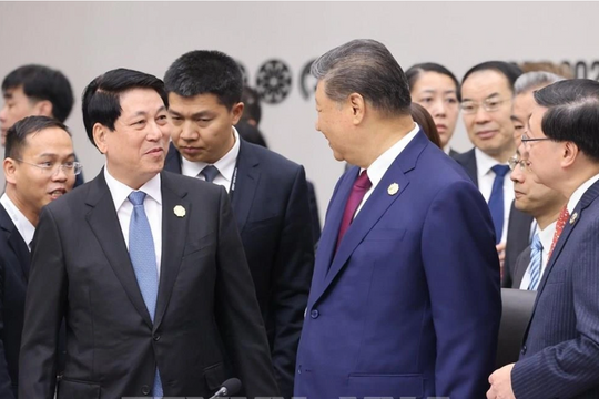 Chủ tịch nước Lương Cường gặp Tổng Bí thư, Chủ tịch nước Trung Quốc Tập Cận Bình