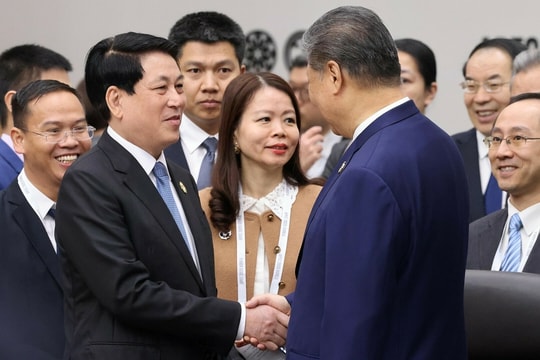 Chủ tịch nước Lương Cường gặp Chủ tịch Trung Quốc Tập Cận Bình