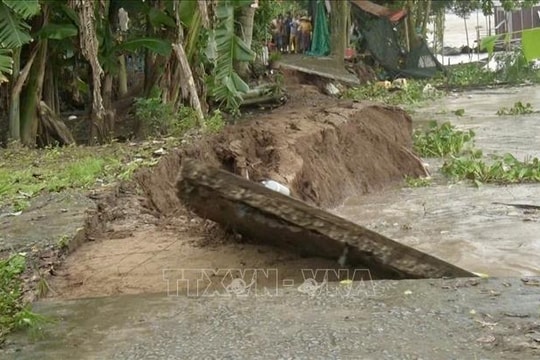 Tiếp tục xảy ra sạt lở tại xã Mỹ Hòa Hưng, An Giang