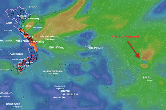 Bão Kalmaegi vào Biển Đông sẽ tăng cấp nhanh