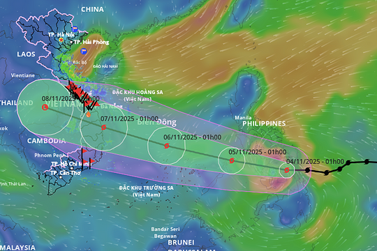 Bão Kalmaegi đang mạnh cấp 13, vào Biển Đông vào sáng mai