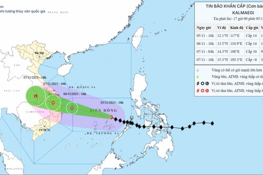 Bão tăng cấp gây mưa từ 200-400mm cho khu vực từ Đà Nẵng đến Đắk Lắk