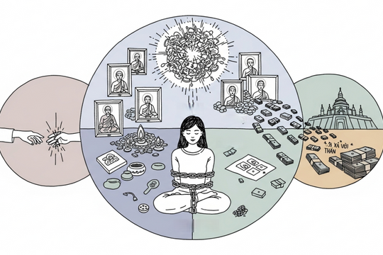 Em gái theo hội nhóm dạy dùng tiền để giải thoát nghiệp chướng