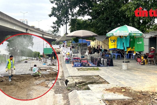 Hà Nội cải tạo vỉa hè: Vừa lát đá xong đã bị hàng quán lấn chiếm