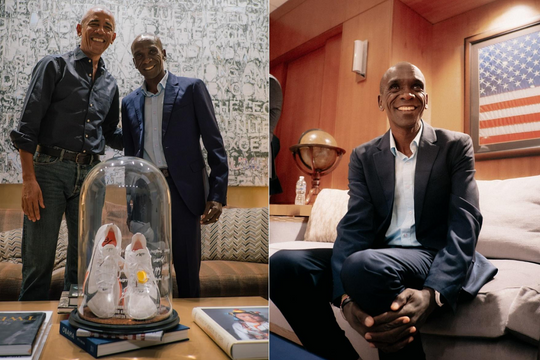 Kipchoge tặng giày lập kỷ lục cho Barack Obama