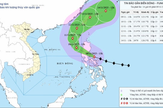 Bão Fung-wong có cường độ mạnh thêm, hướng về khu vực Bắc Biển Đông