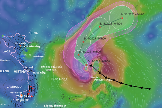 Bão Fung Wong vào Biển Đông, giảm còn cấp 13