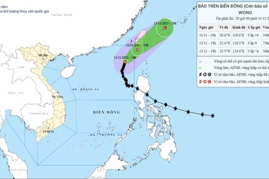Bão số 14 giảm cường độ, hướng về vùng ven bờ phía Tây Nam của Đài Loan (Trung Quốc)