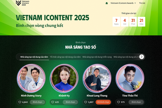 Tuần cuối bình chọn vòng chung kết Vietnam iContent Awards 2025