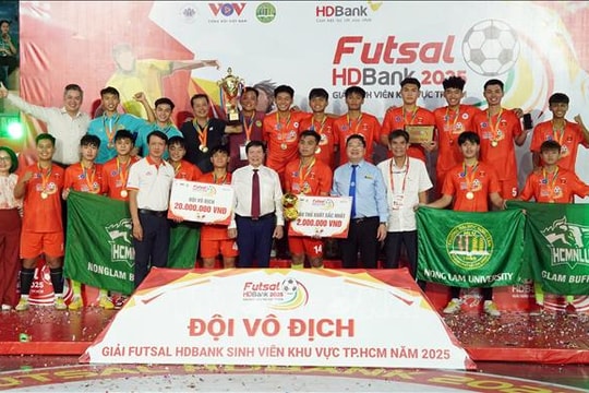 Trường Đại học Nông Lâm vô địch Giải Futsal HDBank Sinh viên khu vực TP Hồ Chí Minh năm 2025