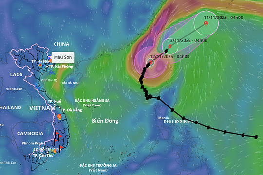 Bão Fung Wong giảm còn cấp 9, hôm nay ra khỏi Biển Đông
