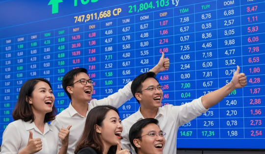 Chứng khoán tăng điểm "tưng bừng", cổ phiếu lại đồng loạt xanh - tím