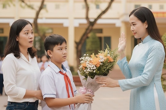 Tôi khó xử khi giáo viên không nhận hoa ngày 20/11