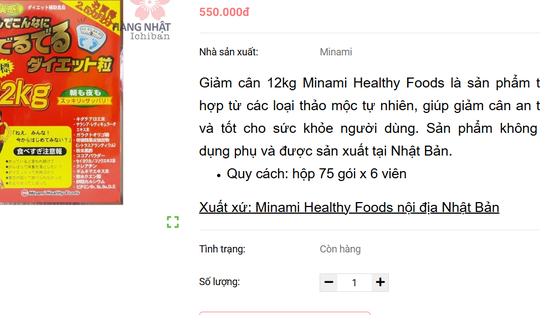 Shopee nói gì khi bị yêu cầu gỡ sản phẩm "Giảm cân 12kg Minami"?