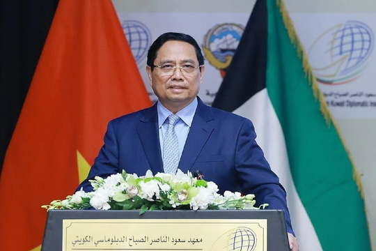 Thủ tướng Phạm Minh Chính phát biểu chính sách tại Học viện Ngoại giao Kuwait