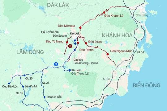 Các tuyến đường đang cấm xe do ngập, sạt lở