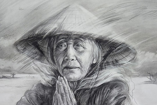 Tranh về tình người giữa lũ lịch sử ở miền Trung