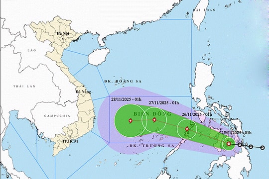 Thời tiết ngày 25/11: Không khí lạnh tăng cường, áp thấp nhiệt đới hướng vào Biển Đông, biển động mạnh