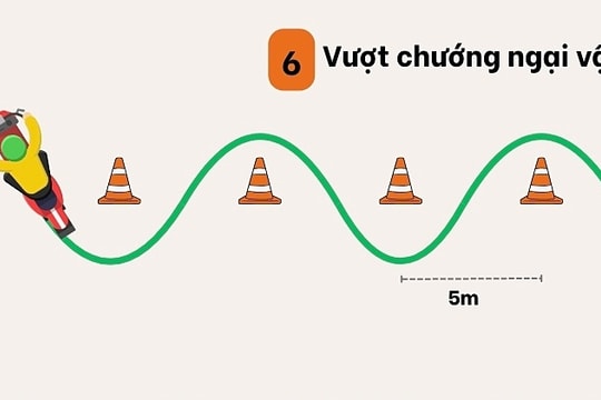 10 bài thi sa hình mới trong sát hạch bằng lái xe máy