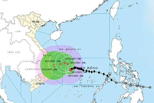 Thời tiết ngày 28/11: Bão số 15 giật cấp 14, vùng biển miền Trung biển động dữ dội