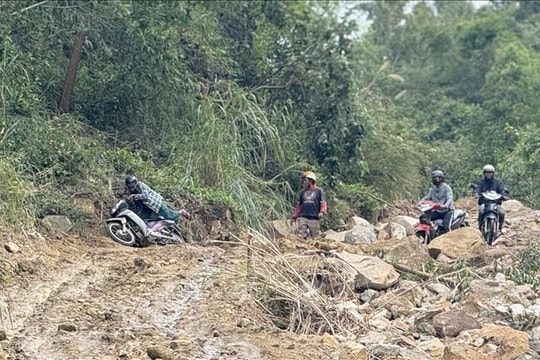 Sạt lở nhiều tuyến đường ở xã miền núi Phú Mỡ (Đắk Lắk)