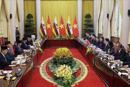 Chủ tịch nước Lương Cường hội đàm với Quốc vương Brunei