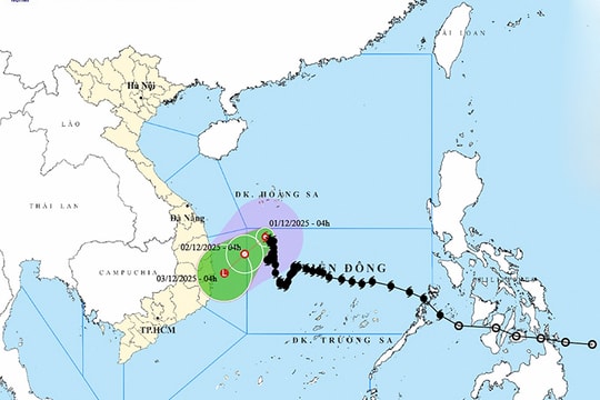 Thời tiết ngày 1/12: Bão số 15 suy yếu dần, cảnh báo sóng lớn và gió mạnh