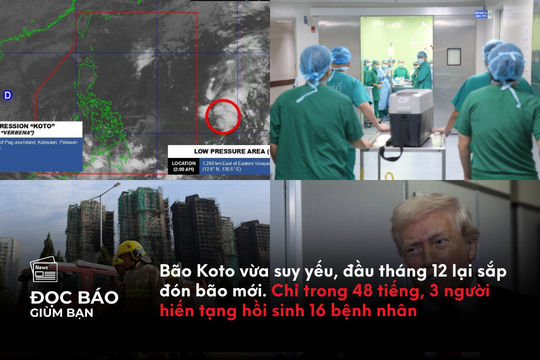 Bão Koto vừa suy yếu, đầu tháng 12 lại sắp đón bão mới. Chỉ trong 48 tiếng, 3 người hiến tạng hồi sinh 16 bệnh nhân