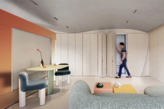 Tối ưu không gian nhỏ dưới 60 m2 với cửa gấp