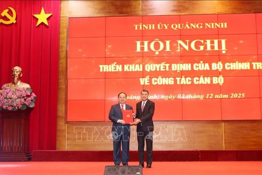 Đồng chí Quản Minh Cường được điều động làm Bí thư Tỉnh ủy Quảng Ninh