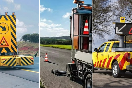 Đội hình bảo vệ nhiều tầng cho xe bảo trì đường cao tốc