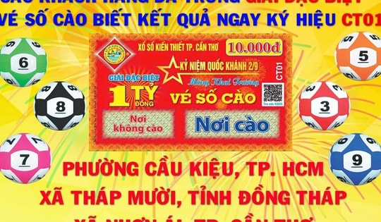 Thông tin về 4 giải đặc biệt của vé số cào Cần Thơ