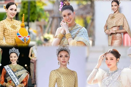 Dàn hoa khôi cầm biển dẫn đoàn ở lễ khai mạc SEA Games 33