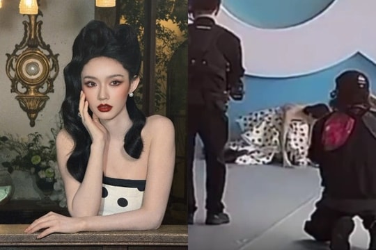 'Mỹ nhân ngư' Lâm Duẫn vấp ngã trên thảm đỏ