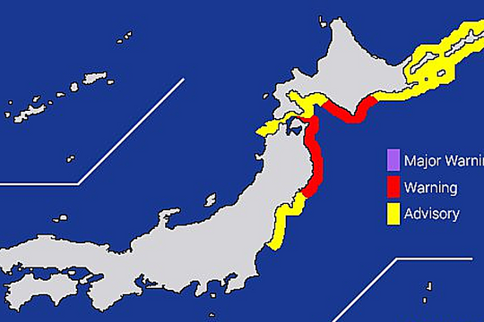 Động đất 7,6 độ gây cảnh báo sóng thần ở Nhật