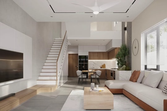 Mẫu thiết kế phòng khách 30m2 đẹp, hiện đại