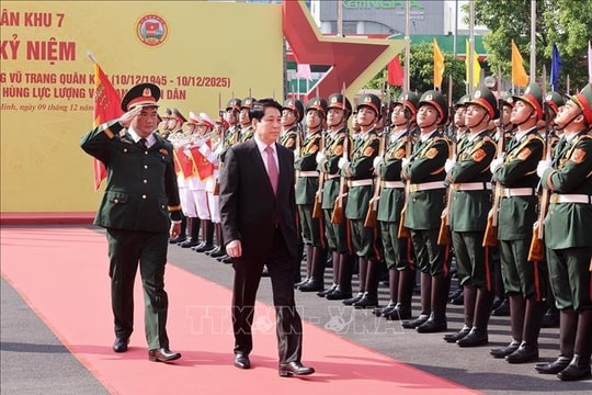Chủ tịch nước Lương Cường dự Lễ kỷ niệm 80 năm Ngày truyền thống Quân khu 7
