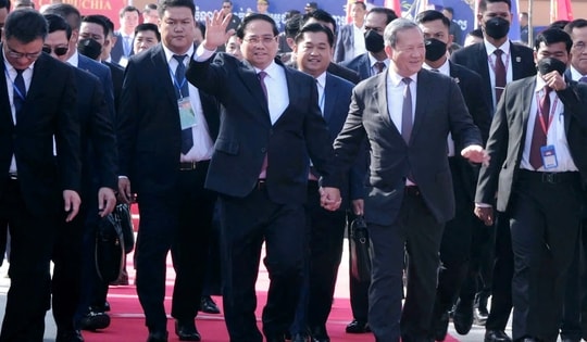 Thủ tướng Việt Nam và Campuchia dự lễ khai trương Cặp cửa khẩu quốc tế Tân Nam - Meun Chey