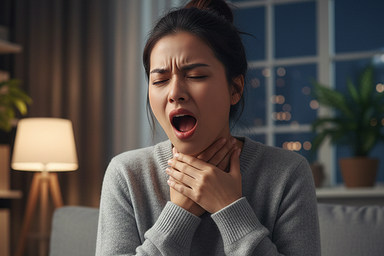 Vì sao đau họng khi ngáp?