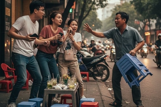 Quán trà chanh Hà Nội hối khách ôm ghế 'chạy loạn' khi bị dẹp vỉa hè