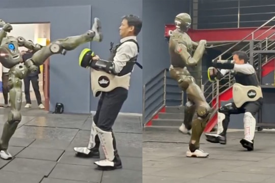 Robot hình người Trung Quốc đá ngã CEO
