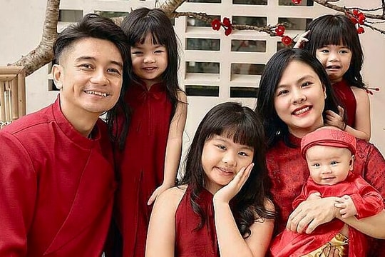 Cuộc sống vợ chồng Vân Trang bên bốn con nhỏ