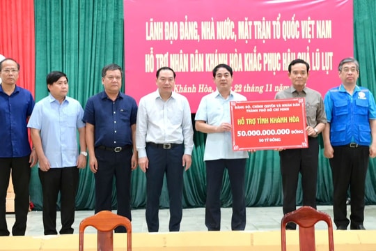 TP Hồ Chí Minh tiếp tục hỗ trợ Khánh Hòa khắc phục hậu quả bão lũ