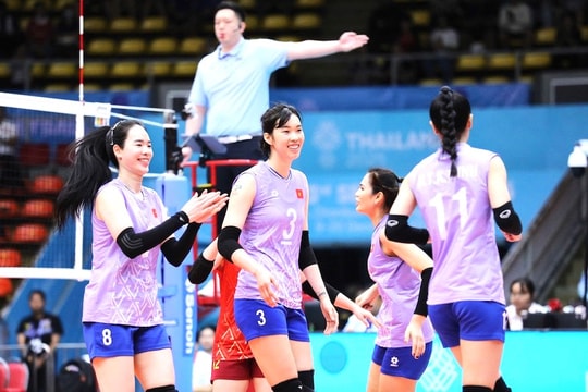 Tuyển bóng chuyền nữ Việt Nam thẳng tiến vào chung kết SEA Games 2025